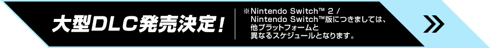 大型DLC 発売決定！ ※Nintendo Switch™ 2 /Nintendo Switch™版につきましては、他プラットフォームと異なるスケジュールとなります。
